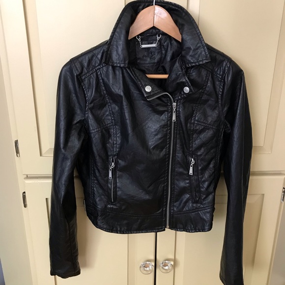 Vegan Leather Black J2 Moto Jacket - Picture 1 of 8